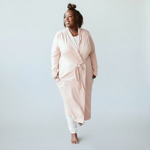 Goumi Womens Robe Organic Cotton Viscose Blend Rose XL/XXL